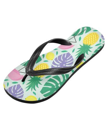 Shop Mnsruu Tropical Palm Leaf Ananas Flamingo Flip Flops for Men & Women Stylish Sandals for Home Spa & Travel - Buy Online on GoSupps.com