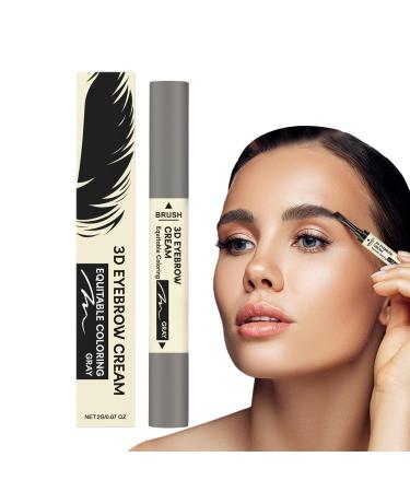 Eyebrow Cream Pen Smudge-proof Double Head Makeup Eyebrow Pen Eyebrow Makeup Pen Waterproof Eyebrow Care Pen for Home Dating Travel Hotel Dark Grey Colour