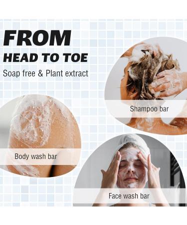 3-in-1 Shampoo Conditioner & Body Wash Bar | Moisturizing pH Balanced Sulfate Free for Men Women & Kids | Travel Friendly 3oz - Buy Online on GoSupps.com