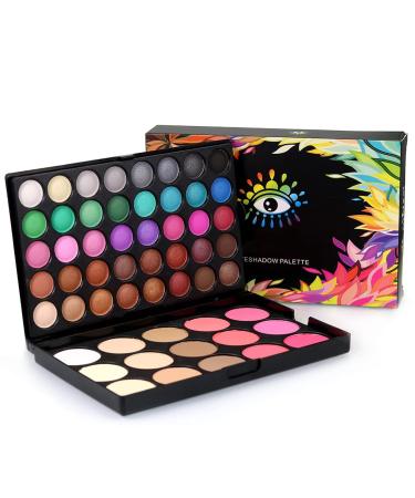 Filfeel 40 Colors Eyeshadow Palette & 15 Colors Concealer Set | Highly Pigmented Makeup Kit for Stunning Eye Looks - Buy Online on GoSupps.com