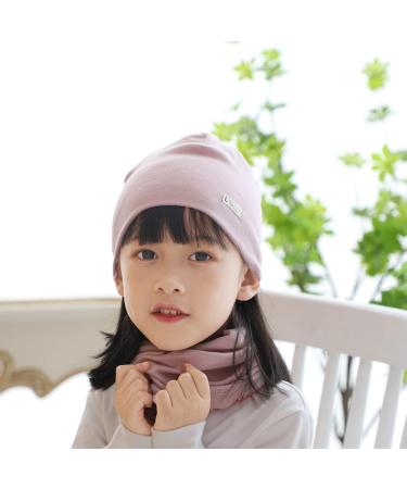 Baby Children's Cotton Hat Scarf Set - Beanie Hat & Tube Scarf Combo for Boys and Girls - Pink S (0-6 Months) - Buy Online on GoSupps.com