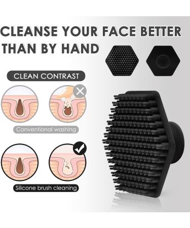 Silicone Face Scrubber - Gentle Exfoliator for Cleansing & Dead Skin Removal - Men and Women - Black - Buy Online on GoSupps.com