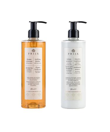 Prija Coffret Soin des Cheveux avec Apr s-Shampooing Protecteur et Shampooing Fortifiant et Renfor ant pour Plus de Brillance et de Force 2 x 380ml