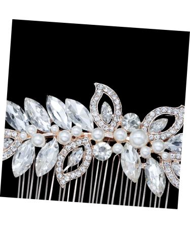 Ipetboom Silver Hair Clip Pearl Hair Comb Gold Headpiece Wedding Hair Combs Bridal Headdress Bridal Comb Wedding Hair Accessory Hair Combs for Pearl Hair Barrettes Bride Rose Accessories - Buy Online on GoSupps.com