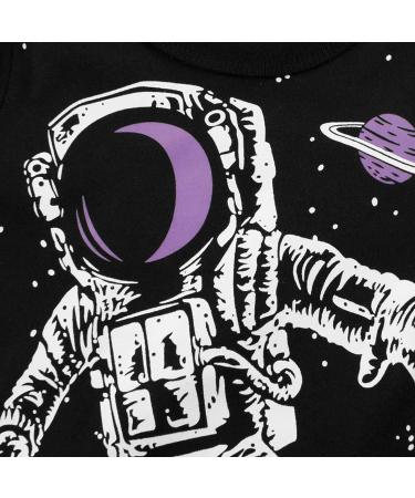 Kids Black Galaxy Spaceman Print Long Sleeve T-Shirt for Toddler Boys & Girls 4-5T - Buy Online on GoSupps.com