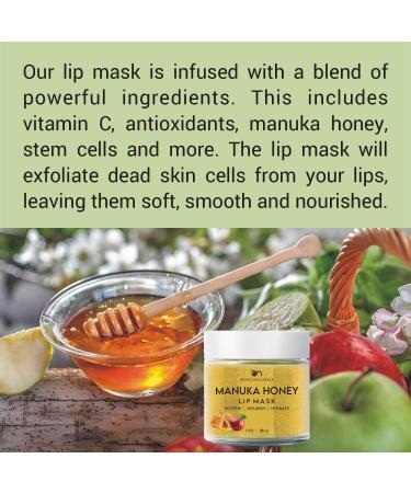 Overnight Lip Mask & Daytime Lip Balm - Vitamin C Antioxidants Manuka Honey | Nourish & Repair Lips | 1 oz - Buy Online on GoSupps.com
