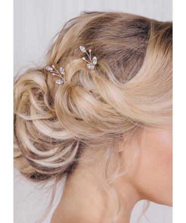 fxmimior 3 PCS Bridal Women Vintage Wedding Party Hair Pins Crystal Hair Accessories (silver)