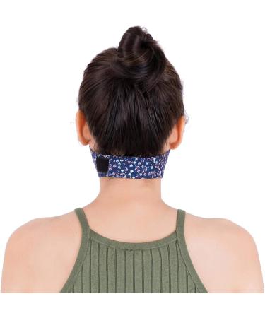 LOFBAZ Floral Navy Blue Cloth Face Coverings - Washable Adjustable Reusable with Nose Wire & Filter Pocket | International Shipping - Buy Online on GoSupps.com