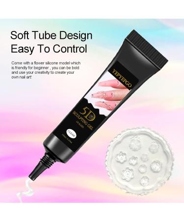 3D Sculpting Gel for Nail Art - No Wipe Clear Molding Gel with Silicone Mold | Rhinestone Glue & A-Tool Set for Carving & Decoration - Buy Online on GoSupps.com