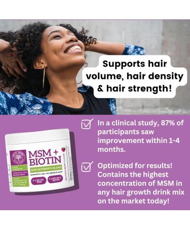 Qhemet Biologics - MSM + Biotin Hair Nutrient Blend - Hair Vitamins Powder to Support Lush Volume - Bamboo Silica & Vitamins D3 + B12 for Hair Health - Jumpstart Your Rapid Hair Growth Journey (8.5 oz) - Buy Online on GoSupps.com