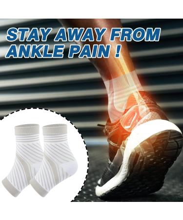 4 Pairs Neuropathy Socks for Plantar Fasciitis & Foot Support - Men & Women - Sports Injury Recovery - Arch Support - Anti-Slip - Pain Relief - White - Buy Online on GoSupps.com