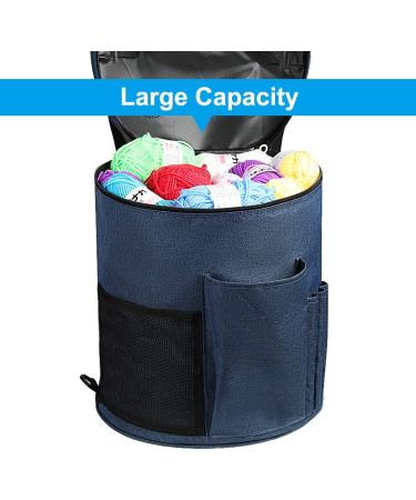 SumDirect Knitting Bag - Portable Yarn Organizer Tote for Knitting and Crochet - Blue - Buy Online on GoSupps.com