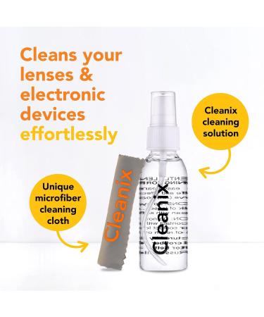 Alcohol Free Glasses Cleaner Kit With Microfiber Cloth - Eyeglass Cleaning Spray Bottle - Lens Cleaner in a Travel Kit - Also for Computer and Laptop Screens - Safe For All Lenses 60 ml (Pack of 1) - Buy Online on GoSupps.com