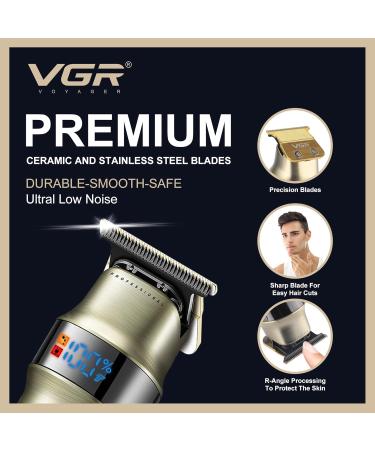 VGR Beard Hair Trimmer for Men - Face Grooming Kit with Ceramic Blades Edge Electric - USB-C Rechargeable - 400 Min Battery - Cordless Clippers for Bald Head Haircut Stubble Sideburn Moustache - Buy Online on GoSupps.com