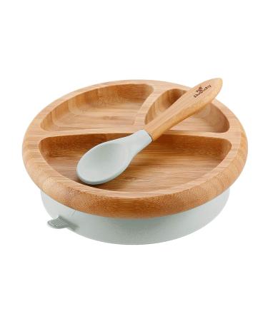 Avanchy Mini Silicone Cup Bamboo Baby Plate & Spoon Set - Gray - Buy Online on GoSupps.com