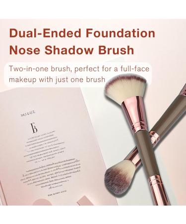 Double-Ended Foundation Makeup Brush - Angled & Round Top for Liquid Powder & Cream Blending | International Shipping Available - Buy Online on GoSupps.com