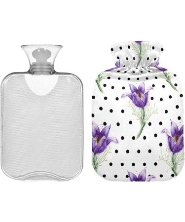 NAANLE Hot Water Bottle with Cover - Watercolor Flowers 2L | Pain Relief & Warmth for Back Hands & Neck - Hot & Cold Therapy - Buy Online on GoSupps.com