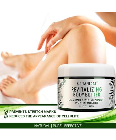 Botanical Revitalizing Body Butter | Organic Evening Primrose & Chamomile | Natural Skincare | 11.5 fl oz (340 ml - Buy Online on GoSupps.com