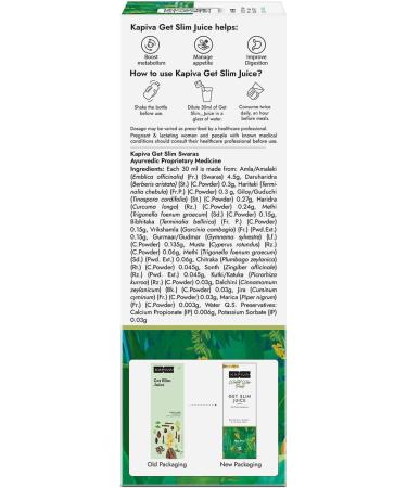 Kapiva Get Slim Juice - Healthy Weight Management Through 12 Ayurvedic Herbs Aids Metabolism and Digestion - 1L - Buy Online on GoSupps.com