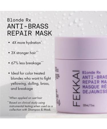 Fekkai Blonde Rx Anti-Brass Repair Purple Hair Mask - 7.5 oz | Tones, Repairs & Hydrates Blonde/Bleached Hair | Salon Grade, EWG Compliant, Vegan & Cruelty Free - Buy Online on GoSupps.com