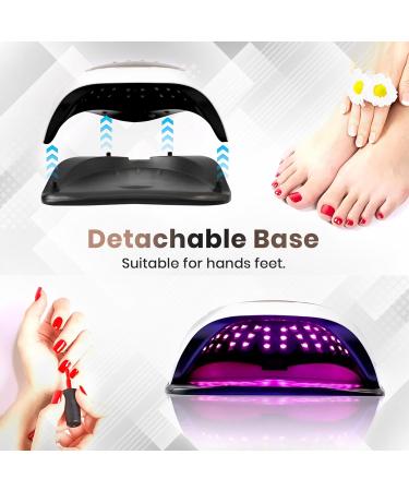 White Hawk UV Lamps for Gel Nails / 300W UV Nail Lamp with 72 Beads Large LED Display Auto Sensor and 4 Timer Settings for Fingernails and Toenails/UV Nail Lamp for Home and Salon Use - Buy Online on GoSupps.com
