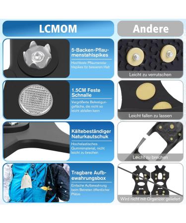 LCMOM Winter Shoe Spikes - Anti-Slip Ice & Snow Grips for Men & Women - 11 Teeth Crampon Design - Buy Online on GoSupps.com