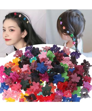 Mini Hair Claw Clips for Girls and Women  66 pcs Flower Pattern Hair Claw Clips Resin Flower Hair Accessories Barrettes (Assorted Colors Small Barrettes)