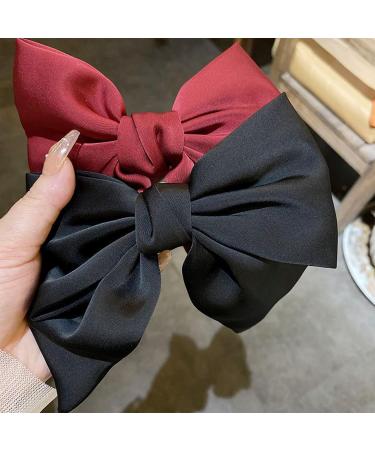 Large Hair Bows Clip Girls Hair Accessories Bow Black Hair Clips Large Women's Hair Clips with Bows Hair Bows Hair Bows with Clip Closure for Girls Women Party Wedding - Buy Online on GoSupps.com