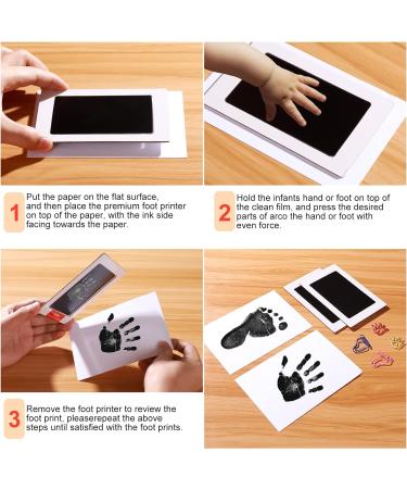 ENNIYU Baby Handprint and Footprint Kit - 2 Ink Pads with 4 Imprint Cards - Safe Clean-Touch Pad for Baby Feet and Hands - Buy Online on GoSupps.com