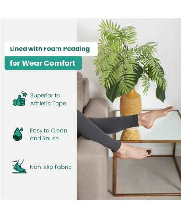 Welnove Hammer Toe Straightener - 8 Pack Cushioned Splints for Overlapping & Crooked Toes - Large Black Toe Corrector & Bandages - Buy Online on GoSupps.com