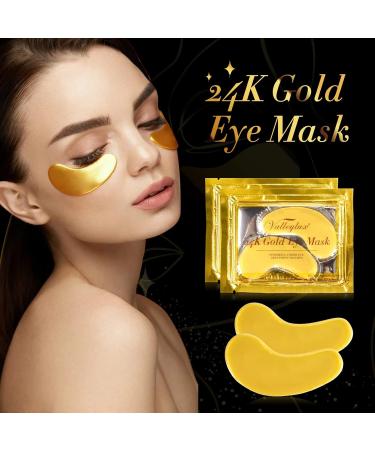  CJXHJY Pack of 20 pairs of 24K gold-infused under-eye masks - Collagen gel masks - Unisex - With patches for puffy eyes dark circles bags and wrinkles - Buy Online on GoSupps.com