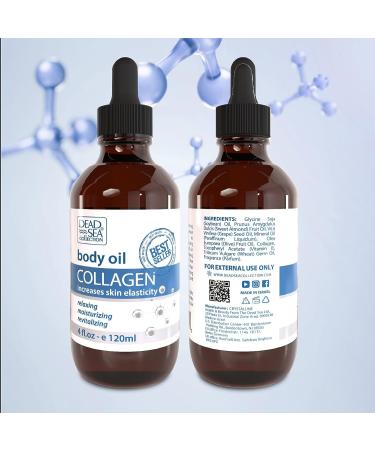 Dead Sea Collection Body Oil with Collagen - Hydrating Massage Oil for Dry Skin - Nourishing Bath Oil for Anti-Aging Support (4 fl.oz) - Buy Online on GoSupps.com