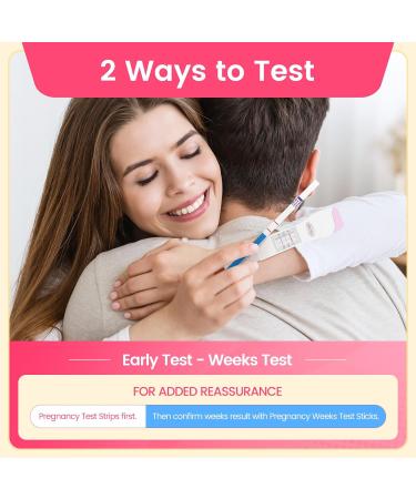 Accufast Pregnancy Test Kombipack - 12 Tests (2 Weekly Test Sticks & 10 Test Strips) with Urine Cups - HCG Detection - Accurate Weekly Pregnancy Determination German Manual  - Buy Online on GoSupps.com