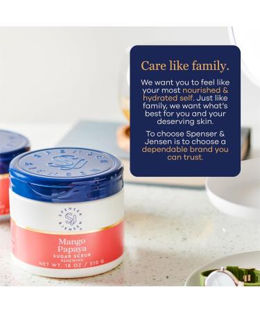 Spenser & Jensen Mango Papaya Exfoliating Sugar Scrub - Hydrating & Renewing Body Scrub for Soft Smooth & Silky Skin - Gentle Body Care - 18 oz (Pack of 2) Mango Papaya 18 Ounce (Pack of 2) - Buy Online on GoSupps.com