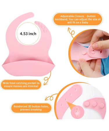 Baby Feeding Set - Silicone Bib, Suction Divided Bowl, Spoon & Fork - Toddler Utensils - Pink (6 Months) | Baby Led Weaning Supplies - Buy Online on GoSupps.com