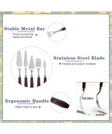 25PCS Painting Knives Set  Painting Knife Stainless Steel Palette Knife Metal Knife Wooden Handle Plastic Palette Knife Set-Knives - Buy Online on GoSupps.com