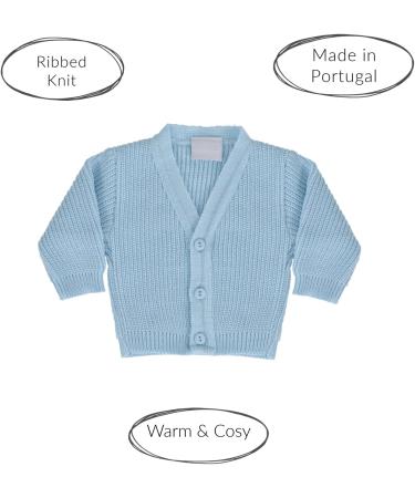 Premature Baby Cardigan | Winter Knitted Ribbed Cardigan for Boys & Girls | 5-8 lb Blue - Buy Online on GoSupps.com