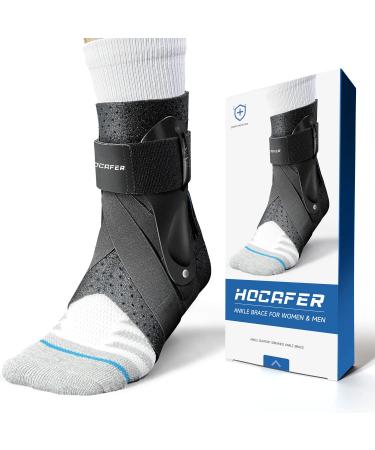 Hocafer Left Ankle Brace for Women & Men - Ankle Support Sprained Ankle Brace for Achilles Tendon Sprain Injury Recovery Ankle Support Brace for Running  Basketball  Football (M Left) M Left