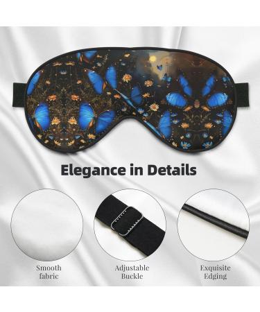 Blue Butterflies Print Double-Sided Eye Mask | Soft Light Blocking Sleep Aid for Enhanced Sleep Quality - Buy Online on GoSupps.com