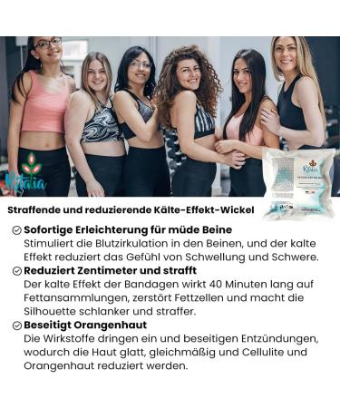Ritalia Cellulite Wickel - Draining Cold Effect Leg Wraps for Toning & Anti-Tiredness | 100% Natural Extracts - Cosmetic Bandage - Buy Online on GoSupps.com
