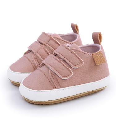 RVROVIC Baby Sneakers | Anti-Slip PU Leather Soft Sole Shoes | 6-12 Months | Pink - Buy Online on GoSupps.com