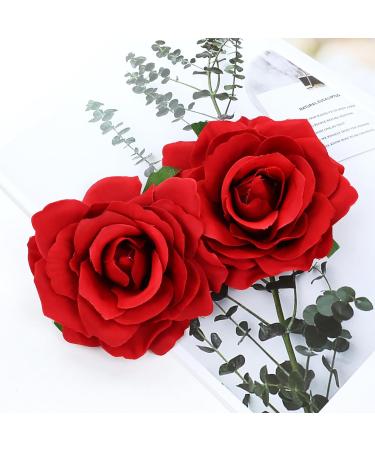 Cinaci 16 Pieces Flamenco Dancer Mexican Wine Red Rose Flower Alligator Hair Clips Barrettes Brooches Prom Party Wedding Bridal Hair Pins Accessories for Women Girls - Buy Online on GoSupps.com