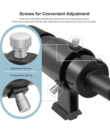 Alstar Finder Scope, 9x50 Finderscope a Bright Image and Comfortable Viewing for Astronomy Telescopes Fully Multi-Coated Optics Adjustable Bracket - Buy Online on GoSupps.com