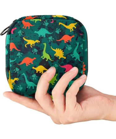 Shop Grunge Women's Napkin Storage Bag - Colorful Dinosaur Design | Portable Menstrual Cup & Bandage Organizer for First Period - Buy Online on GoSupps.com
