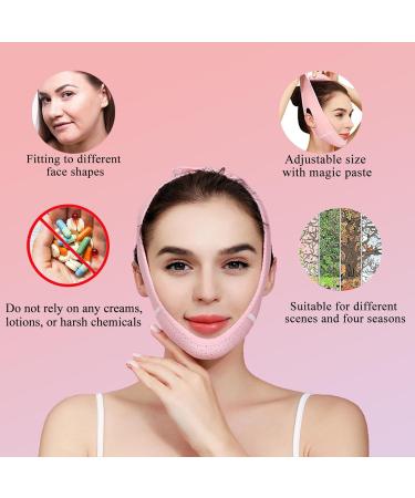 3 in 1 Reusable Double Chin Eliminator | V Line Lifting Chin Strap & Mask for Women - Pink - Buy Online on GoSupps.com