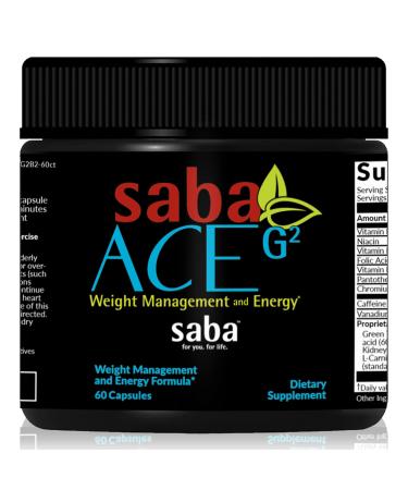Saba ACE G2 - Thermogenic Fat Burner. Weight Loss Supplement Appetite Suppressant & Energy Booster - Green Tea Extract Capsimax Garcania Carnosyn & More - 60 Diet Pills