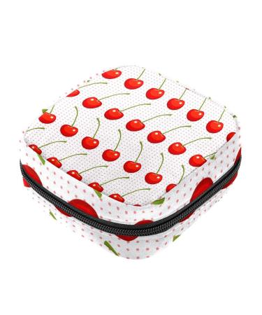 Storage bags for women's bandages cherry fruit menstruation cup portable women's bandages storage bags female menstruation first period bag for teenagers girls women women