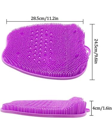 Simuer Foot Scrubber Cleaner Massager - Silicone Exfoliating Bath Mat for Dead Skin - Non-Slip with Suction Cups | Improves Foot Circulation & Reduces Pain - Purple - Buy Online on GoSupps.com