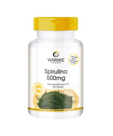 Spirulina 500 mg - 500 tablets - Vegetarian - algae spirulina powder -rich in Chlorophyll | Warnke Vitalstoffe - Quality from German pharmacies