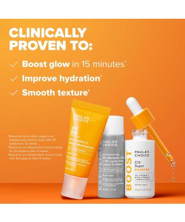 Paula's Choice Brighter Days Ahead Kit Vitamin C and AHA Trio Includes Travel Size C5 SPF Face Sunscreen Mandelic Acid Exfoliant C15 Vitamin C Booster Serum Brightening & Resurfacing 3-Piece Set - Buy Online on GoSupps.com